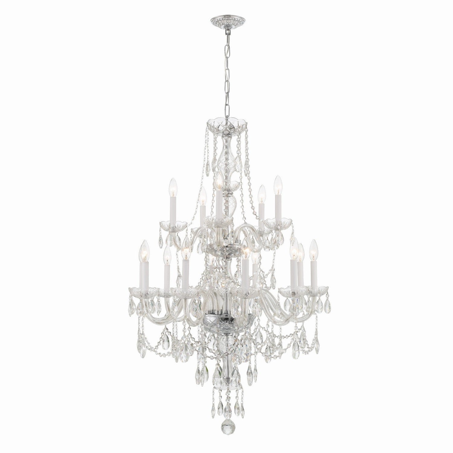 Crystorama - 1155-CH-CL-MWP - 15 Light Chandelier - Traditional Crystal - Polished Chrome