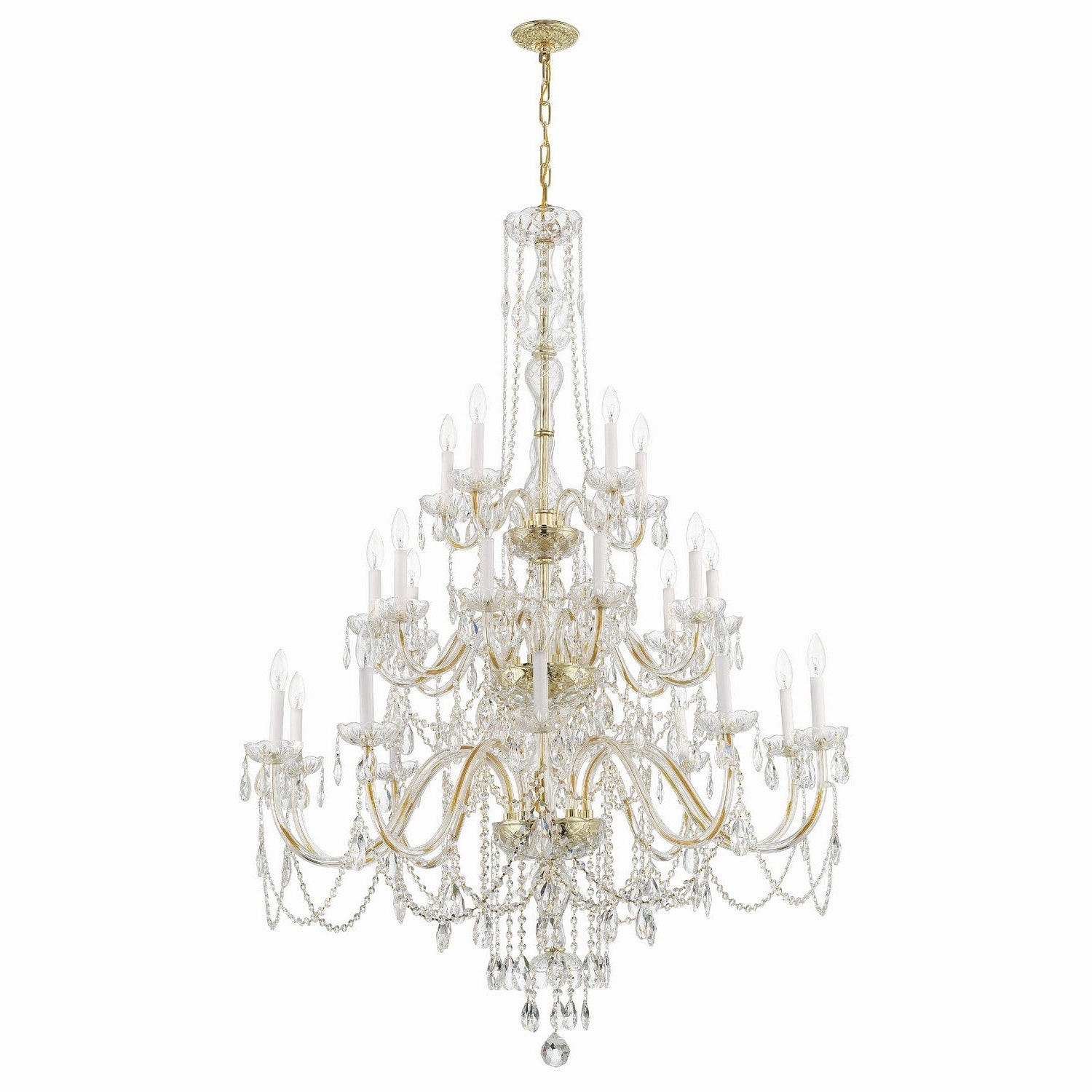 Crystorama - 1156-PB-CL-MWP - 25 Light Chandelier - Traditional Crystal - Polished Brass