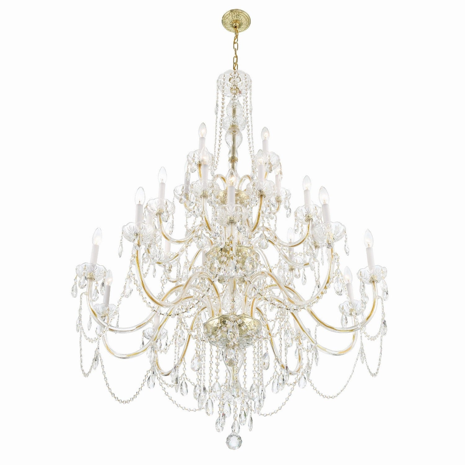 Crystorama - 1156-PB-CL-MWP - 25 Light Chandelier - Traditional Crystal - Polished Brass