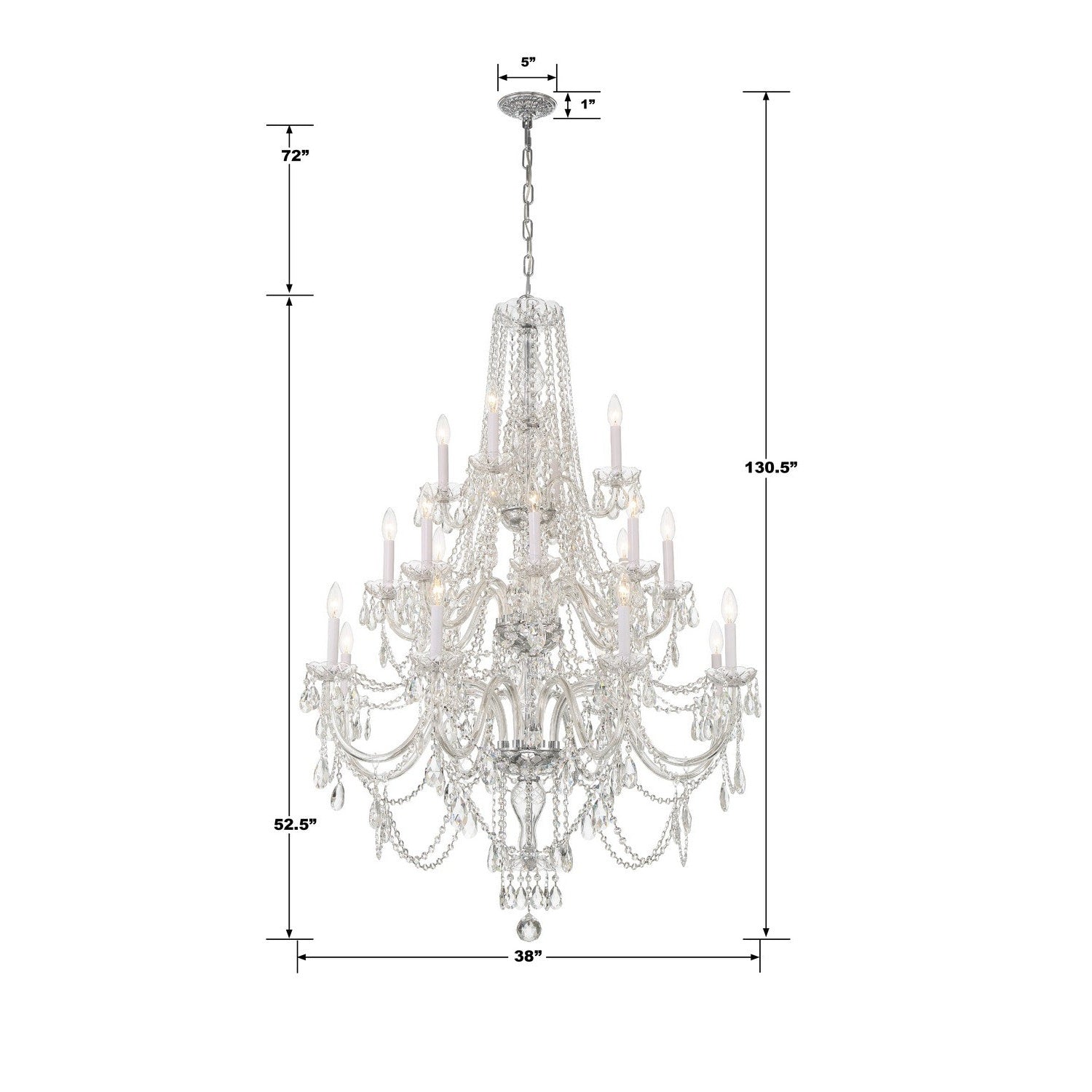 Crystorama - 1157-CH-CL-MWP - 20 Light Chandelier - Traditional Crystal - Polished Chrome