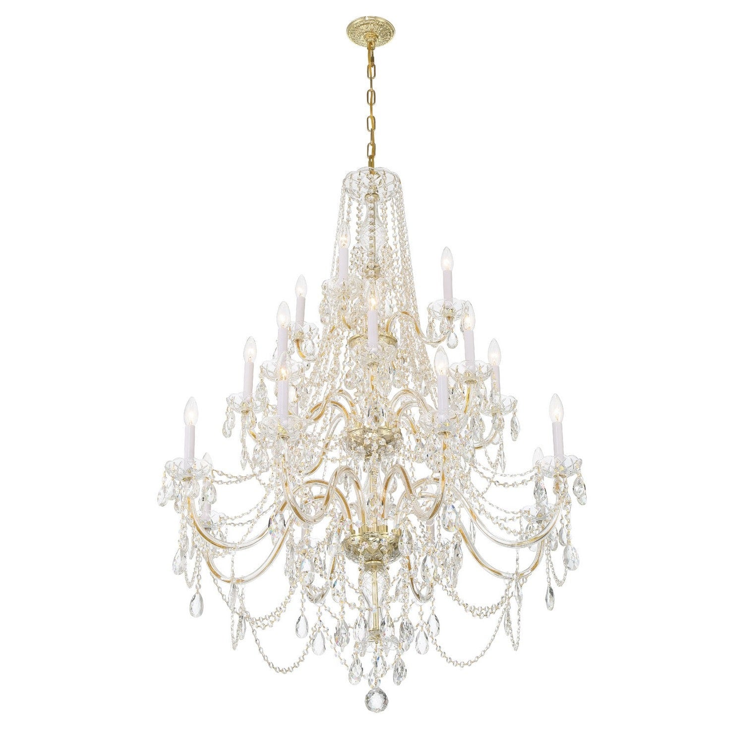 Crystorama - 1157-PB-CL-MWP - 20 Light Chandelier - Traditional Crystal - Polished Brass
