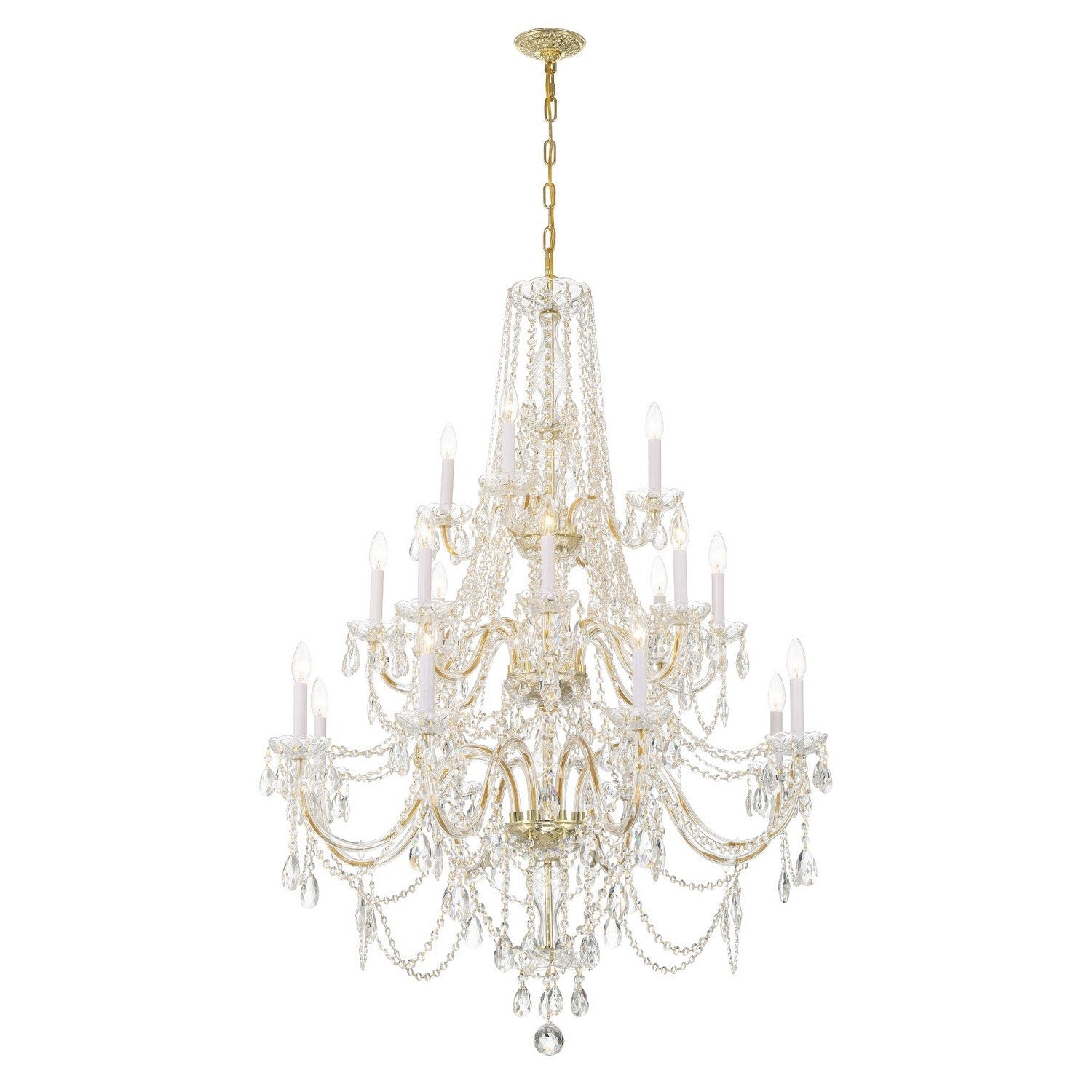 Crystorama - 1157-PB-CL-MWP - 20 Light Chandelier - Traditional Crystal - Polished Brass