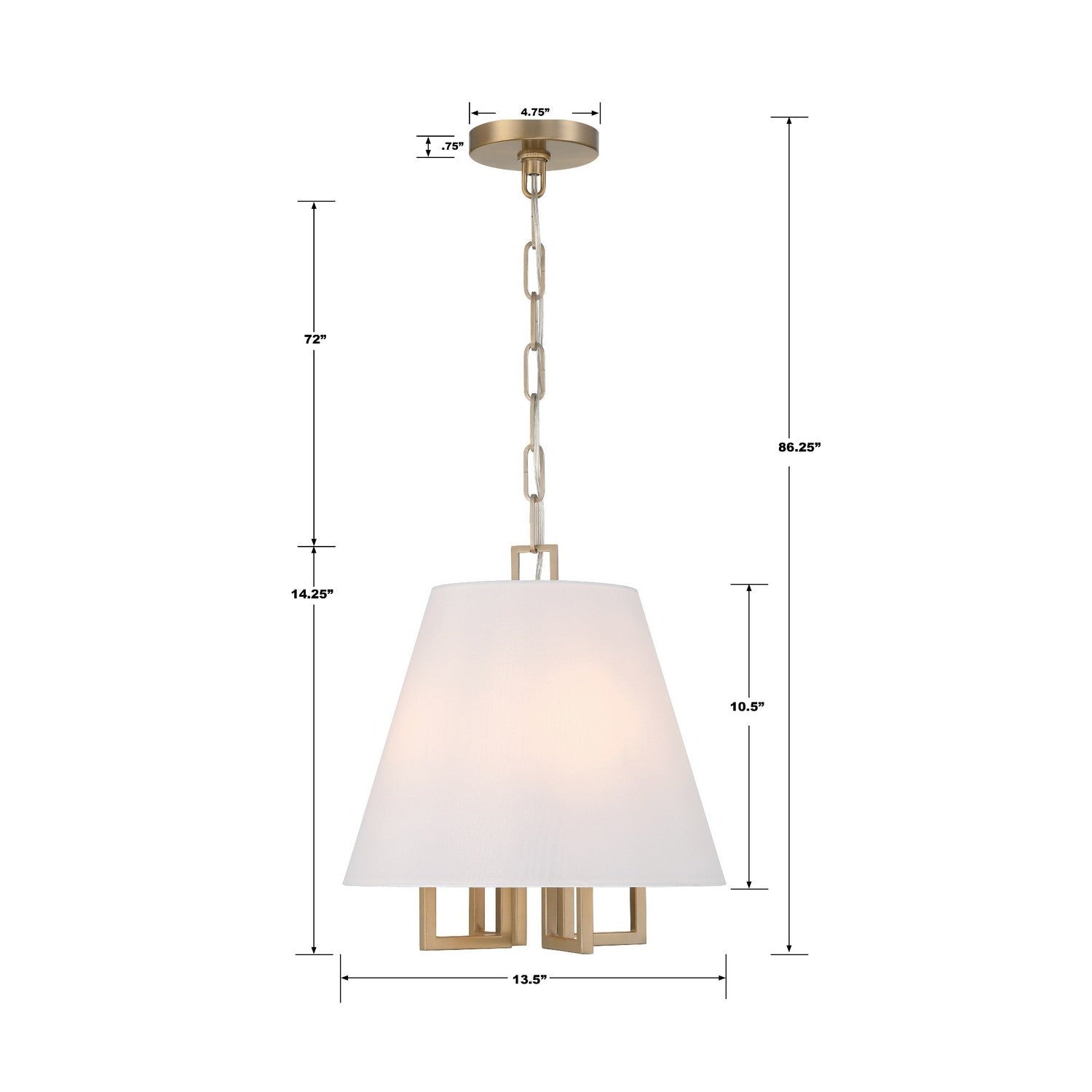 Crystorama - 2254-VG - Four Light Mini Chandelier - Westwood - Vibrant Gold