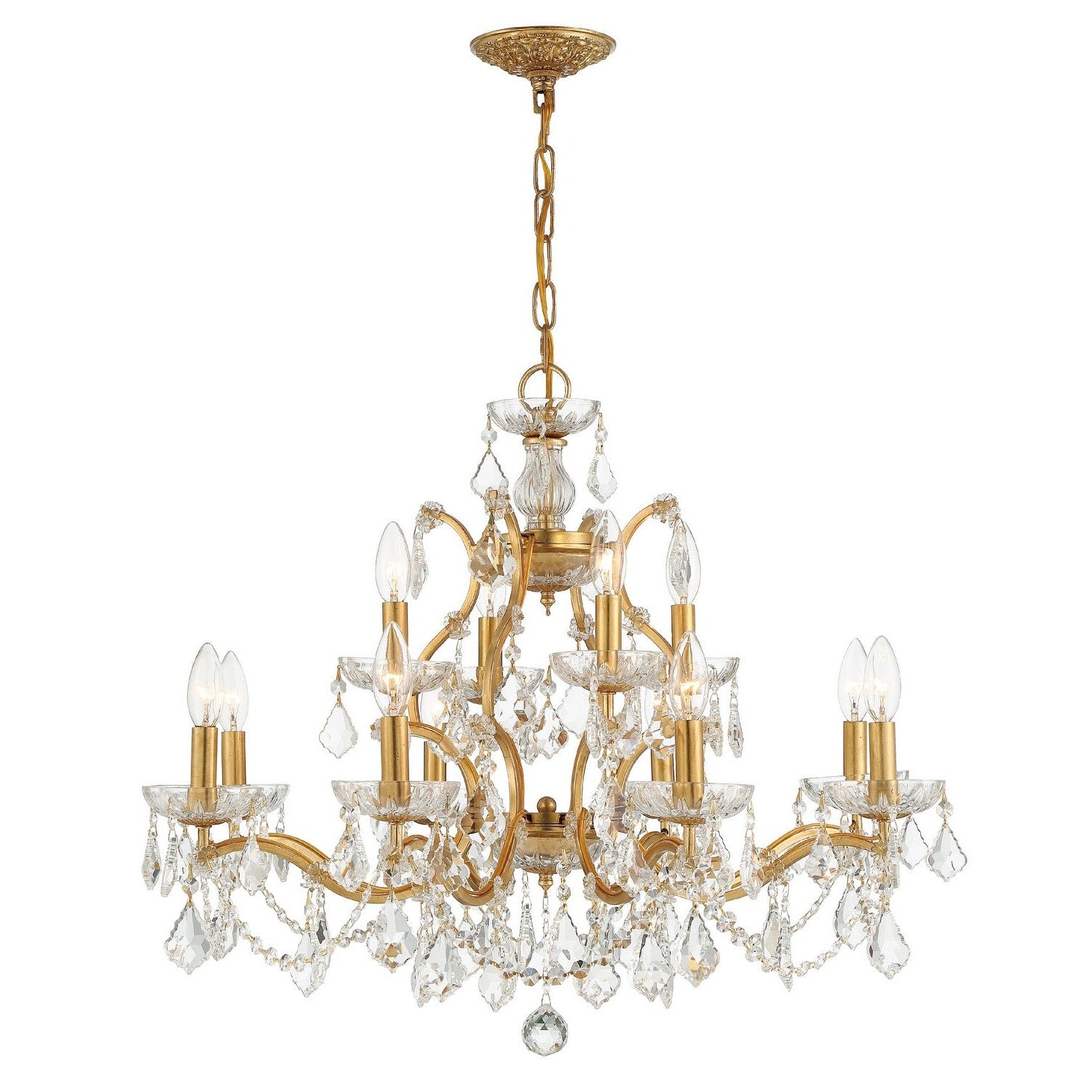 Crystorama - 4456-GA-CL-MWP - 12 Light Chandelier - Filmore - Antique Gold