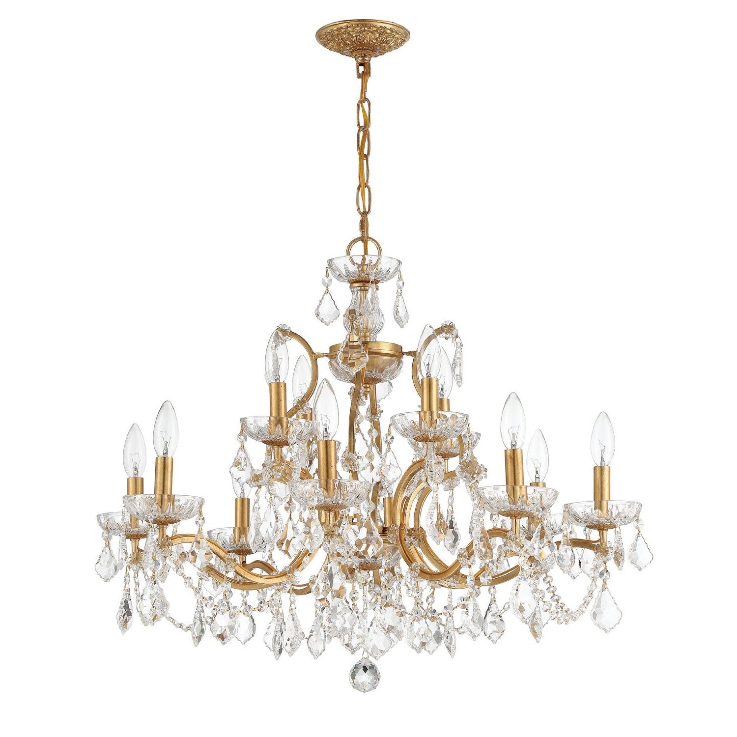 Crystorama - 4456-GA-CL-S - 12 Light Chandelier - Filmore - Antique Gold
