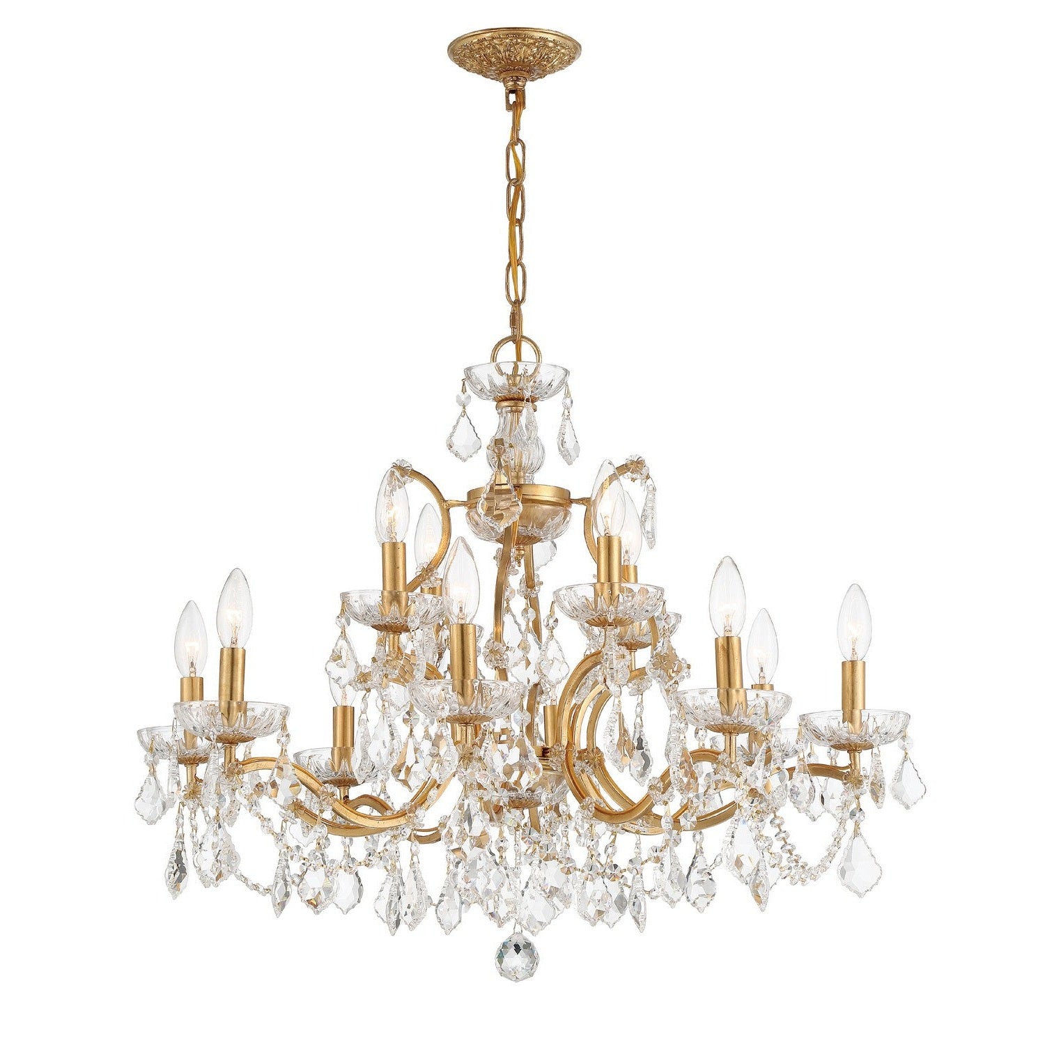 Crystorama - 4456-GA-CL-S - 12 Light Chandelier - Filmore - Antique Gold