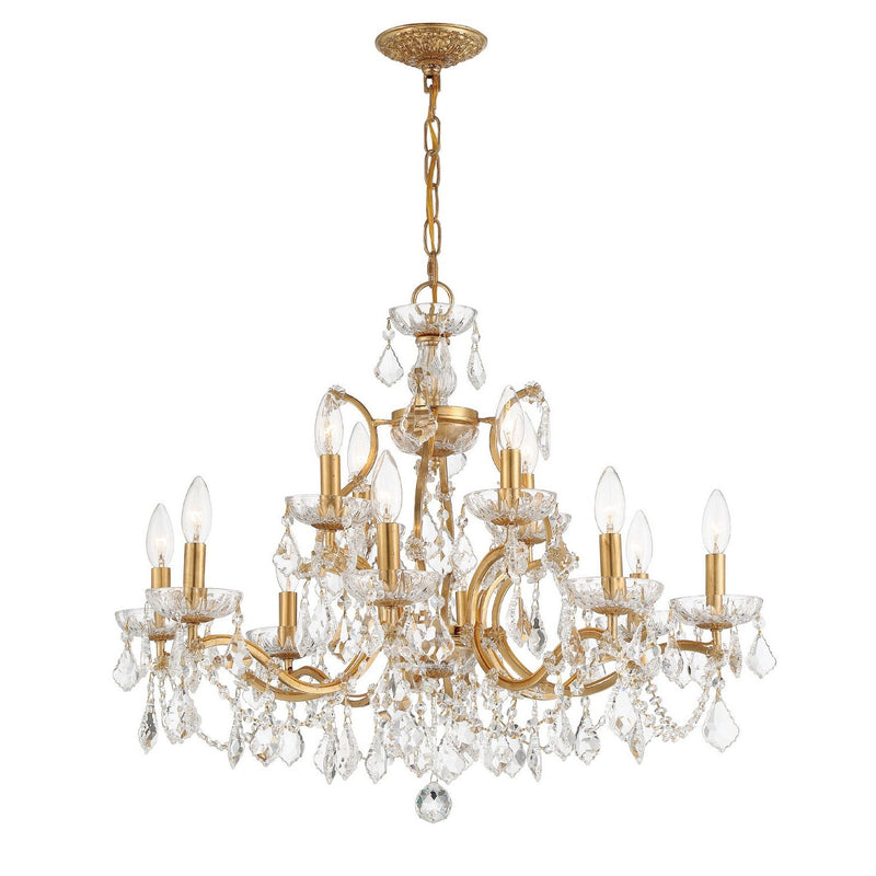 Crystorama - 4456-GA-CL-S - 12 Light Chandelier - Filmore - Antique Gold