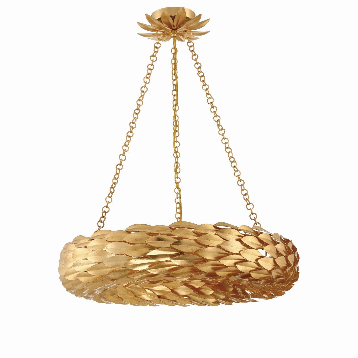 Crystorama - 536-GA - Six Light Pendant - Broche - Antique Gold
