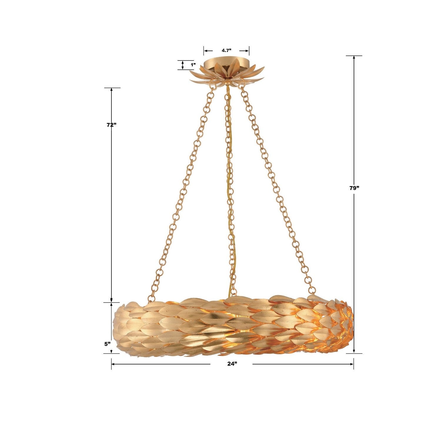 Crystorama - 536-GA - Six Light Pendant - Broche - Antique Gold