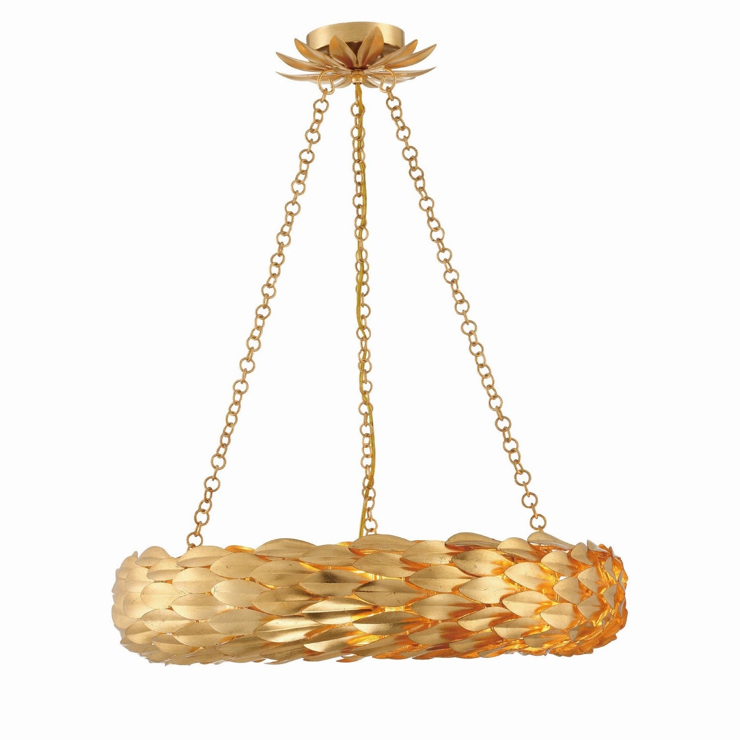 Crystorama - 536-GA - Six Light Pendant - Broche - Antique Gold