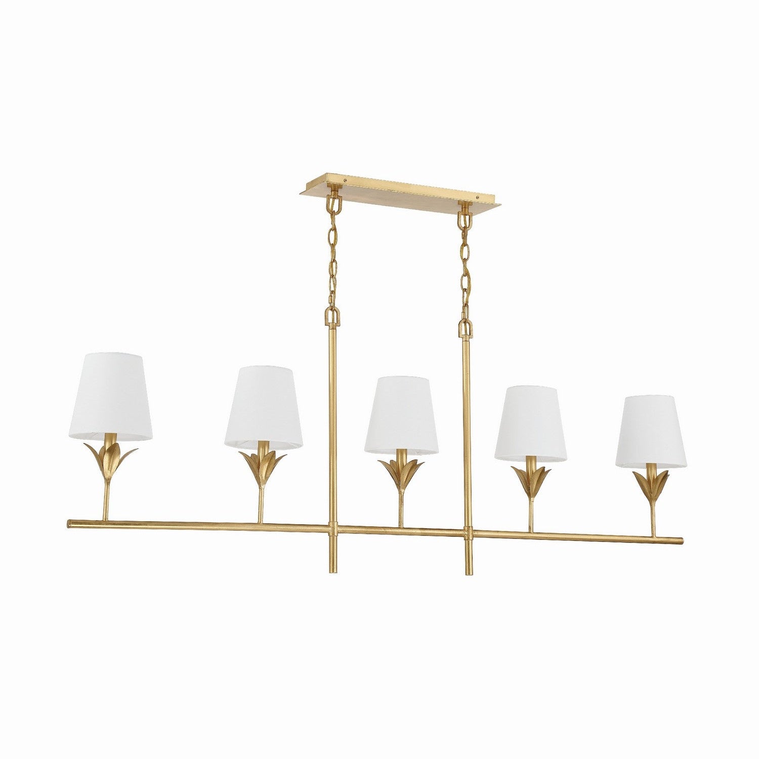 Crystorama - 537-GA - Five Light Chandelier - Broche - Antique Gold