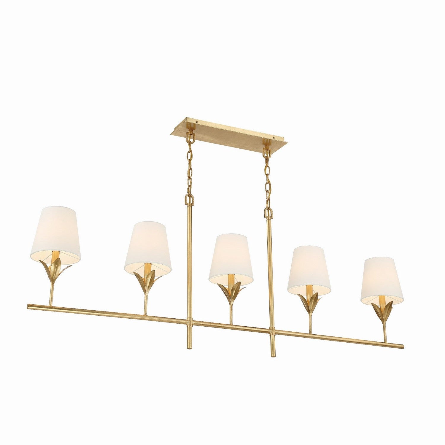 Crystorama - 537-GA - Five Light Chandelier - Broche - Antique Gold