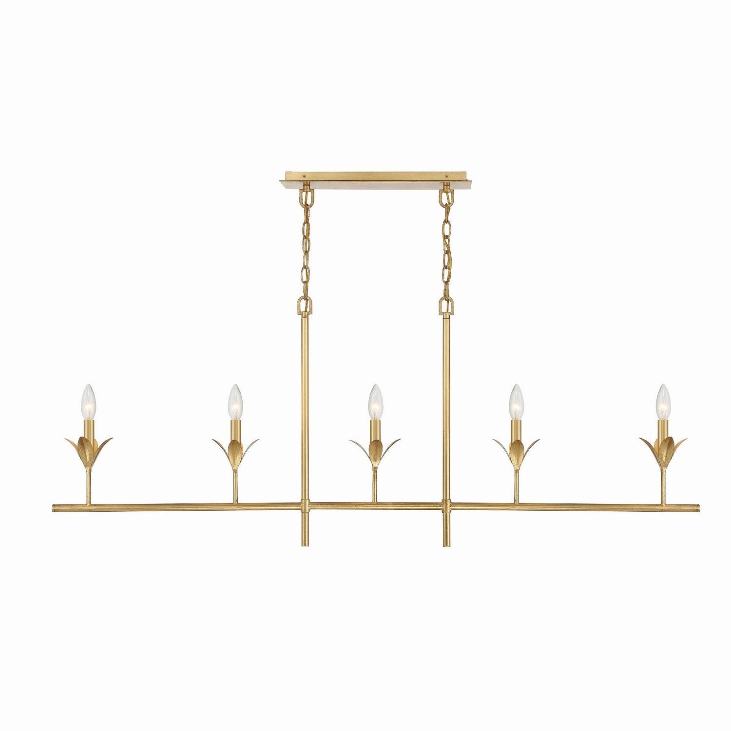 Crystorama - 537-GA - Five Light Chandelier - Broche - Antique Gold