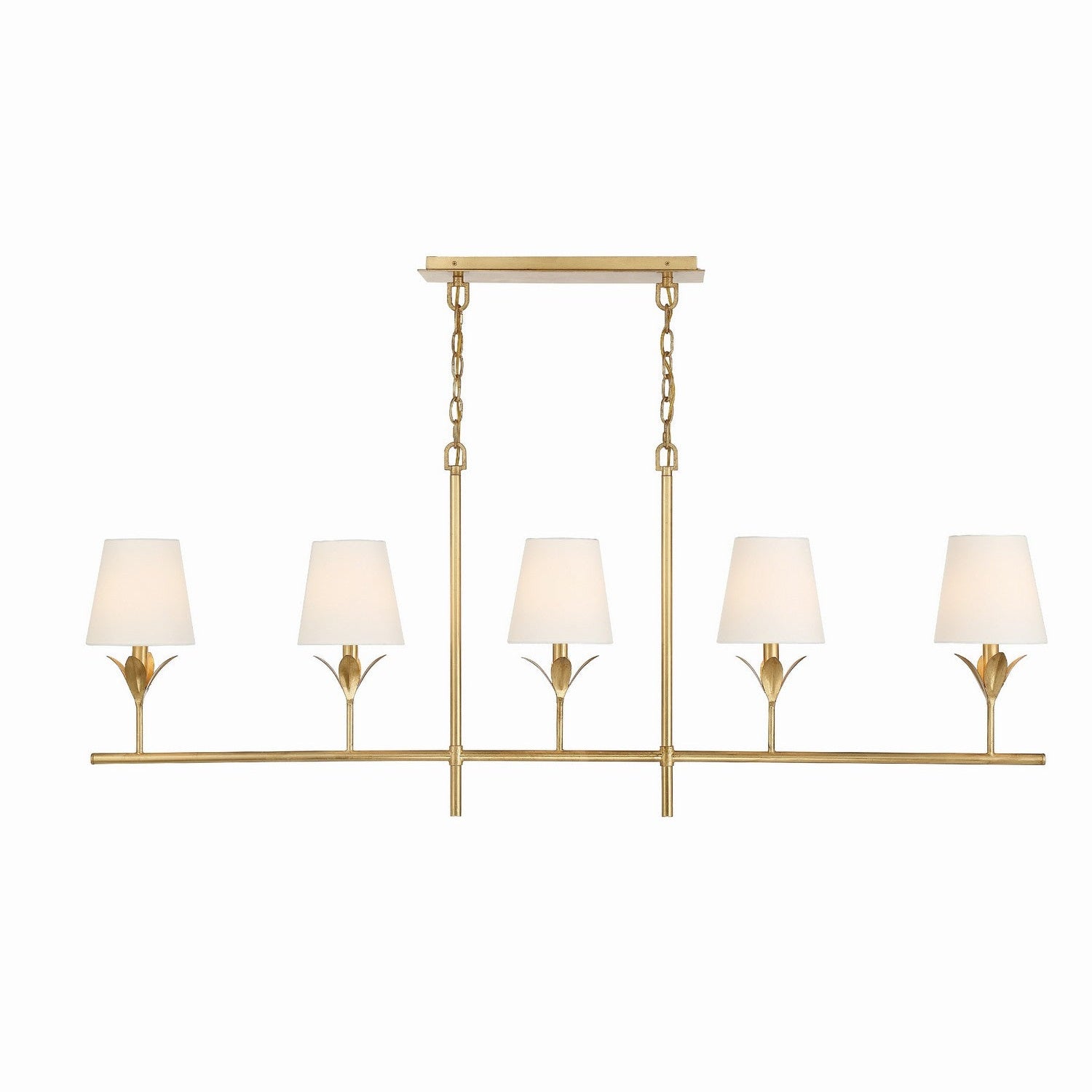 Crystorama - 537-GA - Five Light Chandelier - Broche - Antique Gold