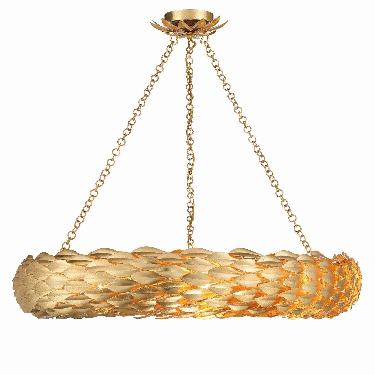 Crystorama - 538-GA - Eight Light Pendant - Broche - Antique Gold