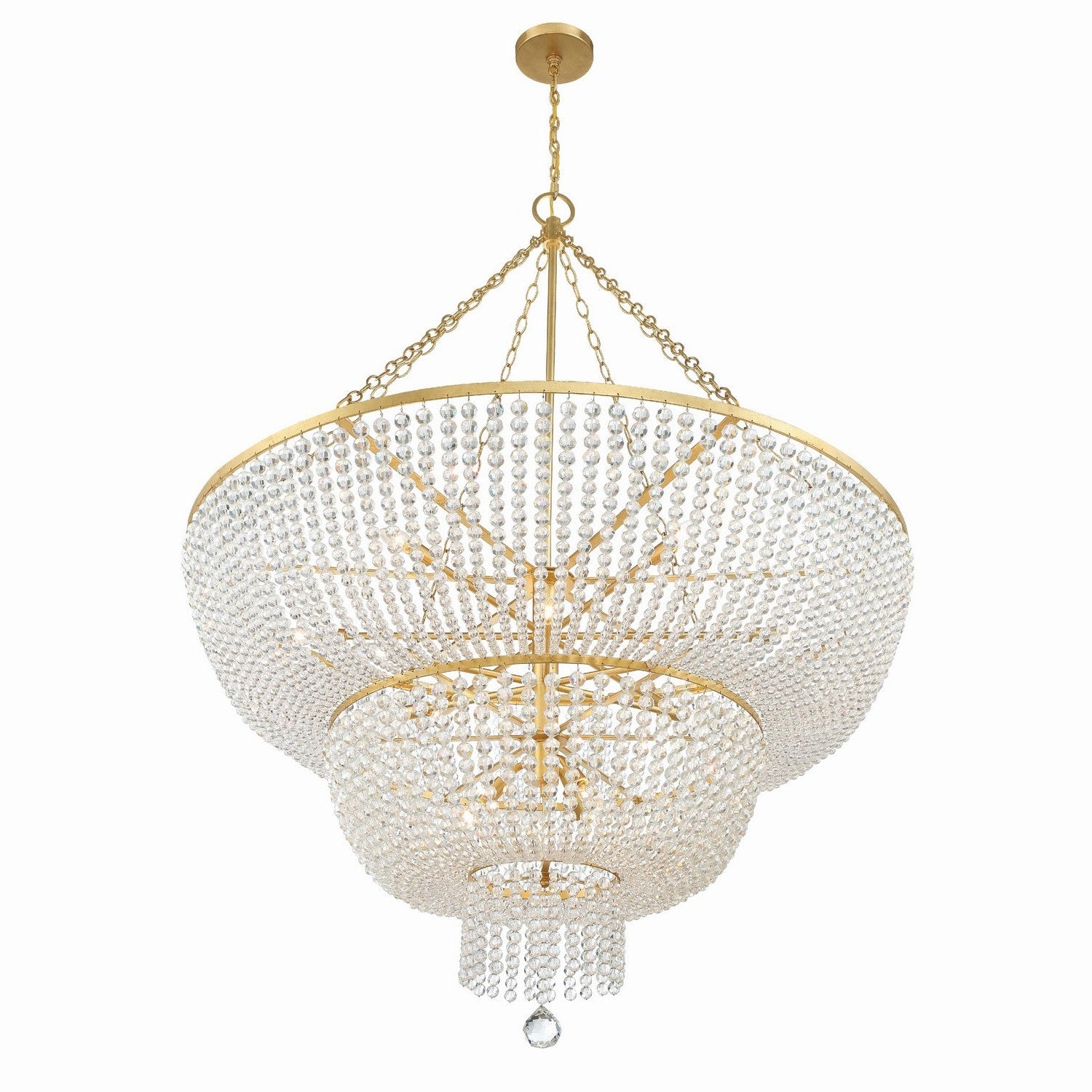 Crystorama - 614-GA - 15 Light Chandelier - Rylee - Antique Gold