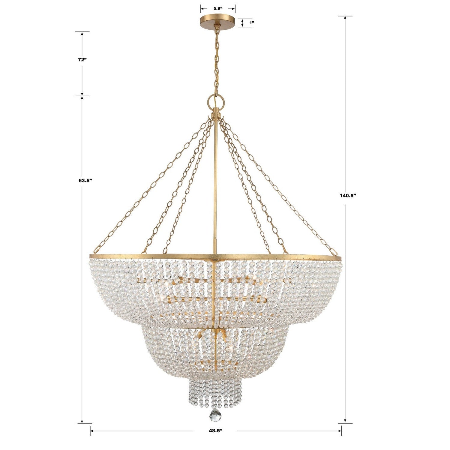 Crystorama - 614-GA - 15 Light Chandelier - Rylee - Antique Gold