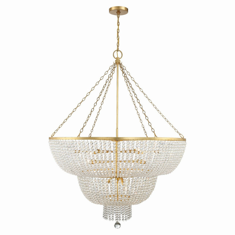 Crystorama - 614-GA - 15 Light Chandelier - Rylee - Antique Gold