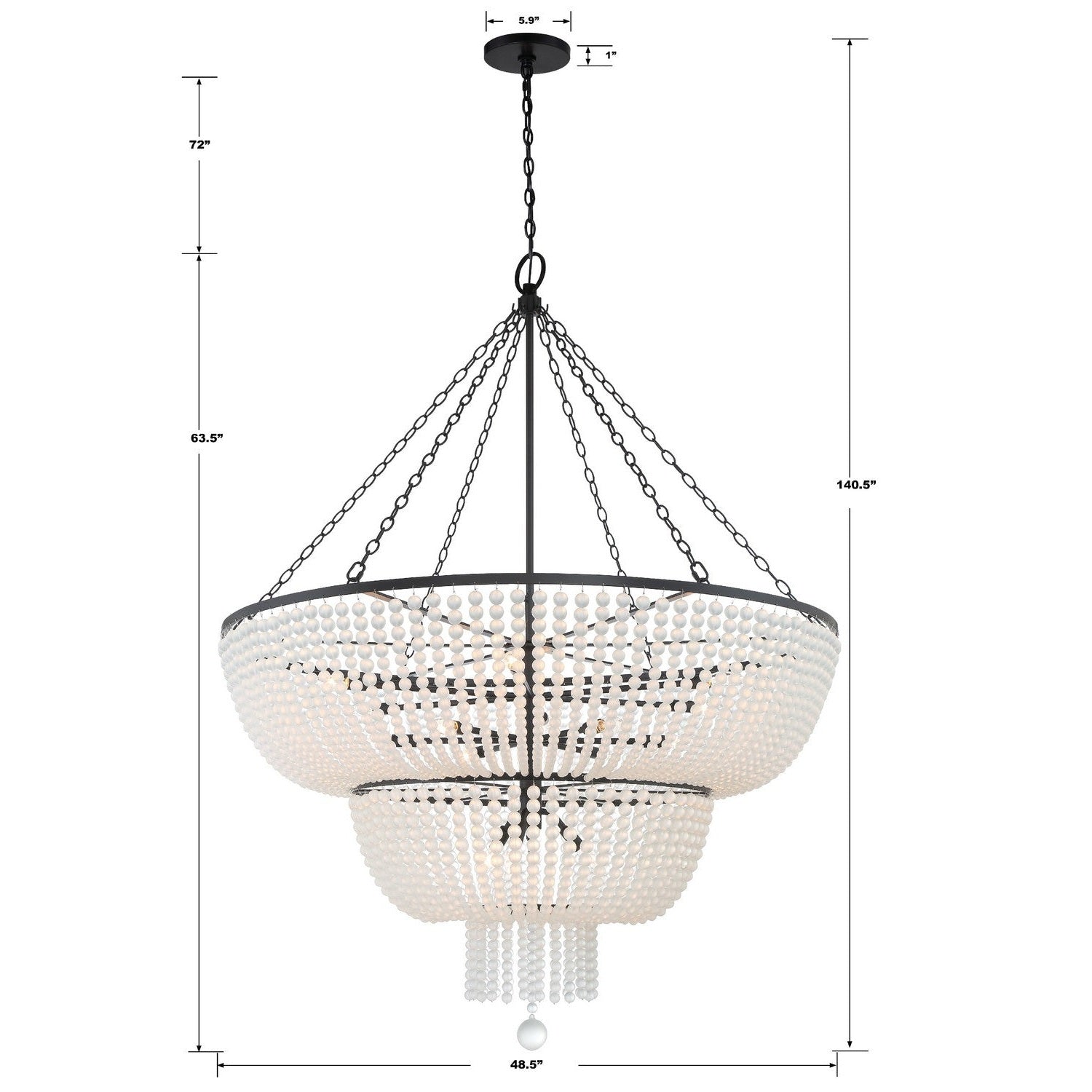Crystorama - 614-MK - 15 Light Chandelier - Rylee - Matte Black