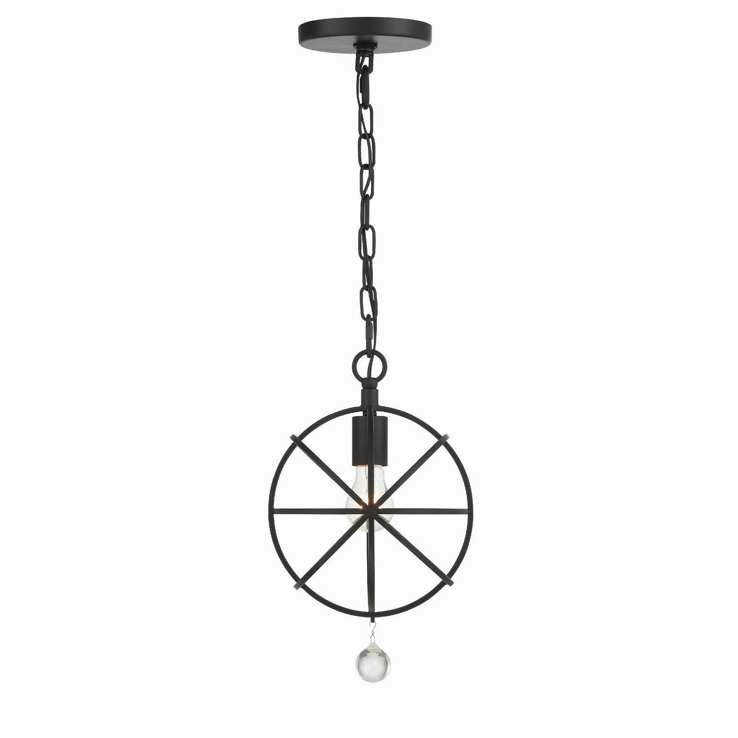 Crystorama - 9220-BK - One Light Pendant - Solaris - Black