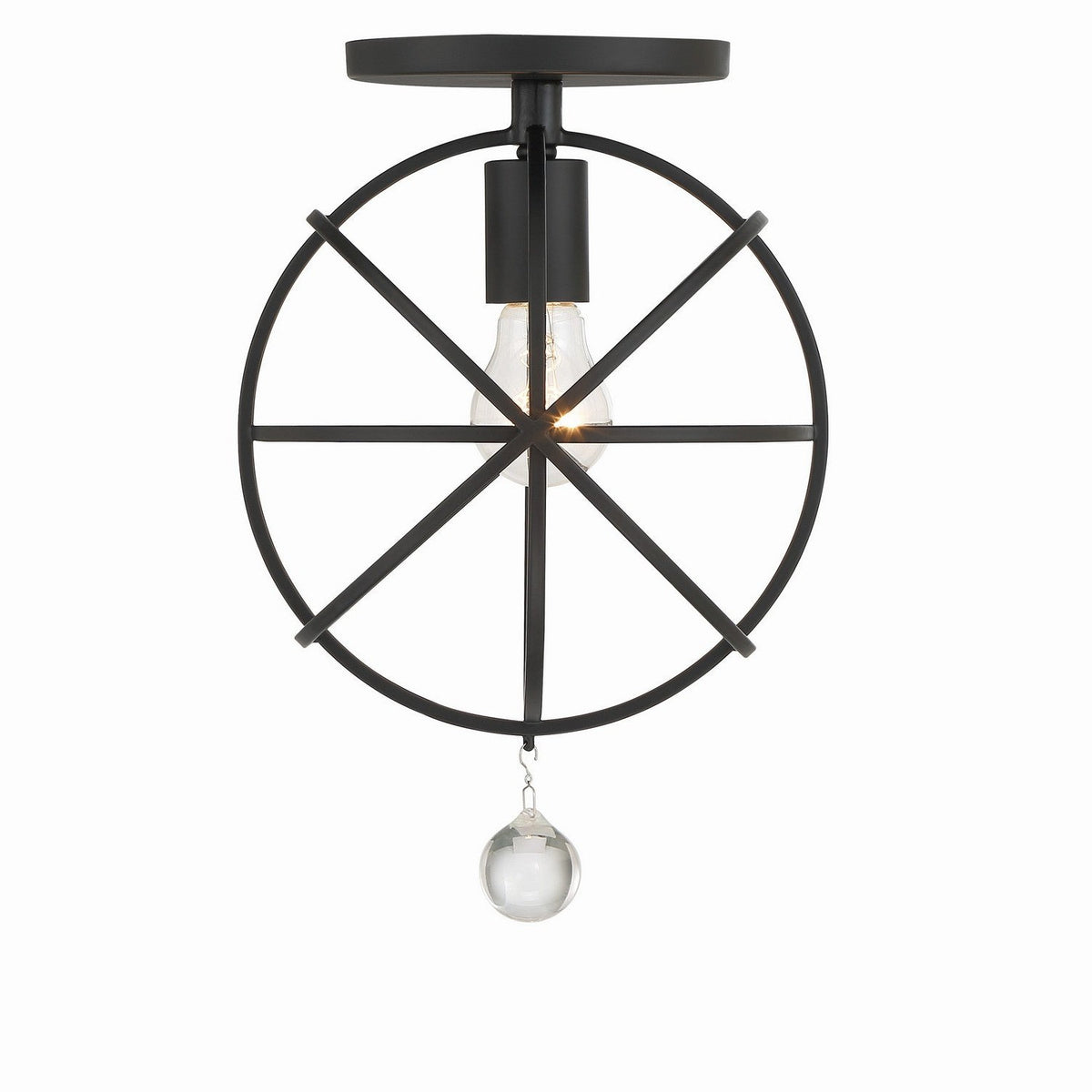 Crystorama - 9220-BK_CEILING - One Light Semi Flush Mount - Solaris - Black