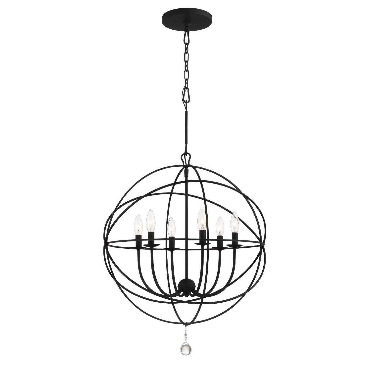 Crystorama - 9228-BK - Six Light Chandelier - Solaris - Black