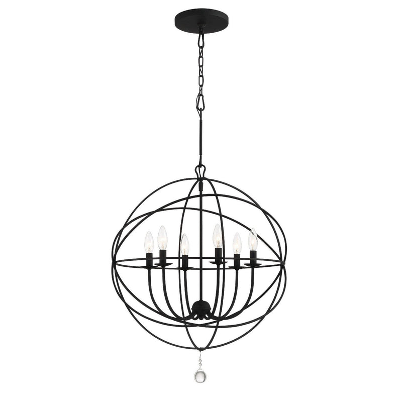Crystorama - 9228-BK - Six Light Chandelier - Solaris - Black