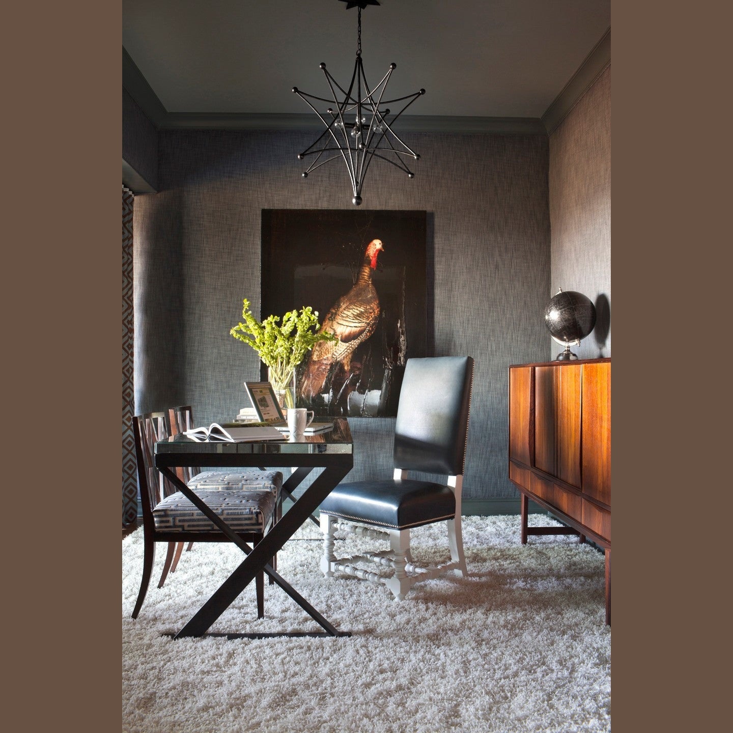 Crystorama - 9236-BK - Four Light Chandelier - Astro - Black