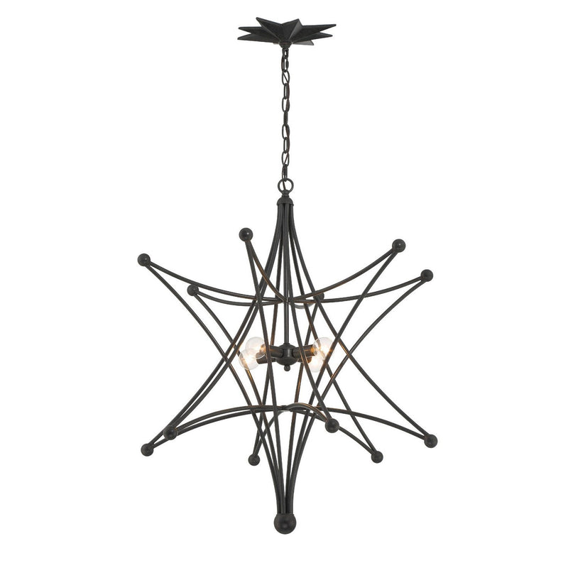 Crystorama - 9236-BK - Four Light Chandelier - Astro - Black