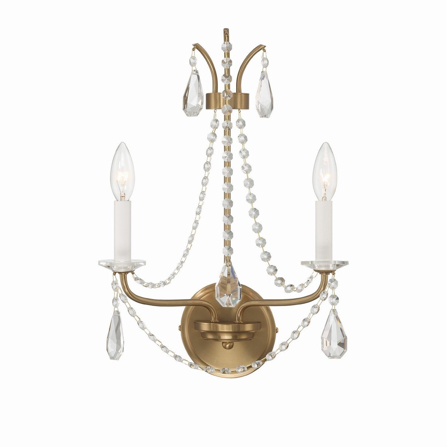 Crystorama - KAR-90902-AG-CL-MWP - Two Light Wall Sconce - Karrington - Aged Brass