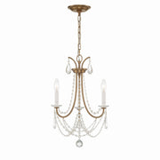 Crystorama - KAR-90903-AG-CL-MWP - Three Light Mini Chandelier - Karrington - Aged Brass