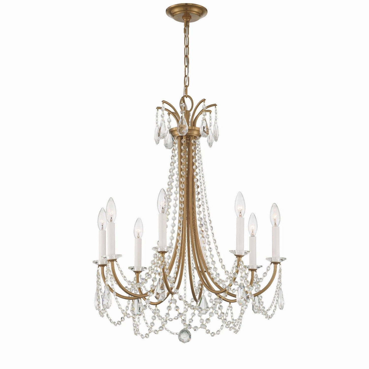 Crystorama - KAR-90908-AG-CL-MWP - Eight Light Chandelier - Karrington - Aged Brass