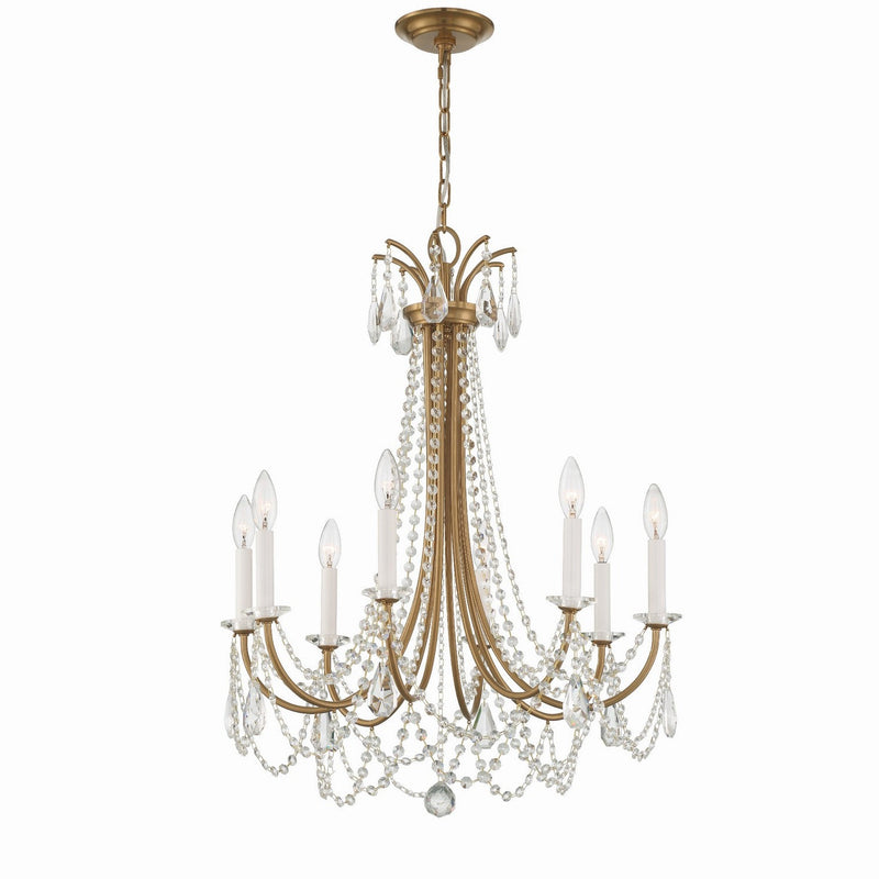 Crystorama - KAR-90908-AG-CL-MWP - Eight Light Chandelier - Karrington - Aged Brass