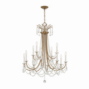 Crystorama - KAR-90912-AG-CL-MWP - 12 Light Chandelier - Karrington - Aged Brass