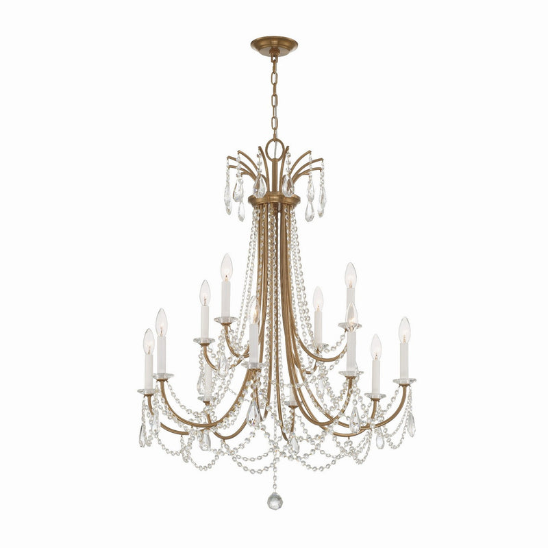 Crystorama - KAR-90912-AG-CL-MWP - 12 Light Chandelier - Karrington - Aged Brass