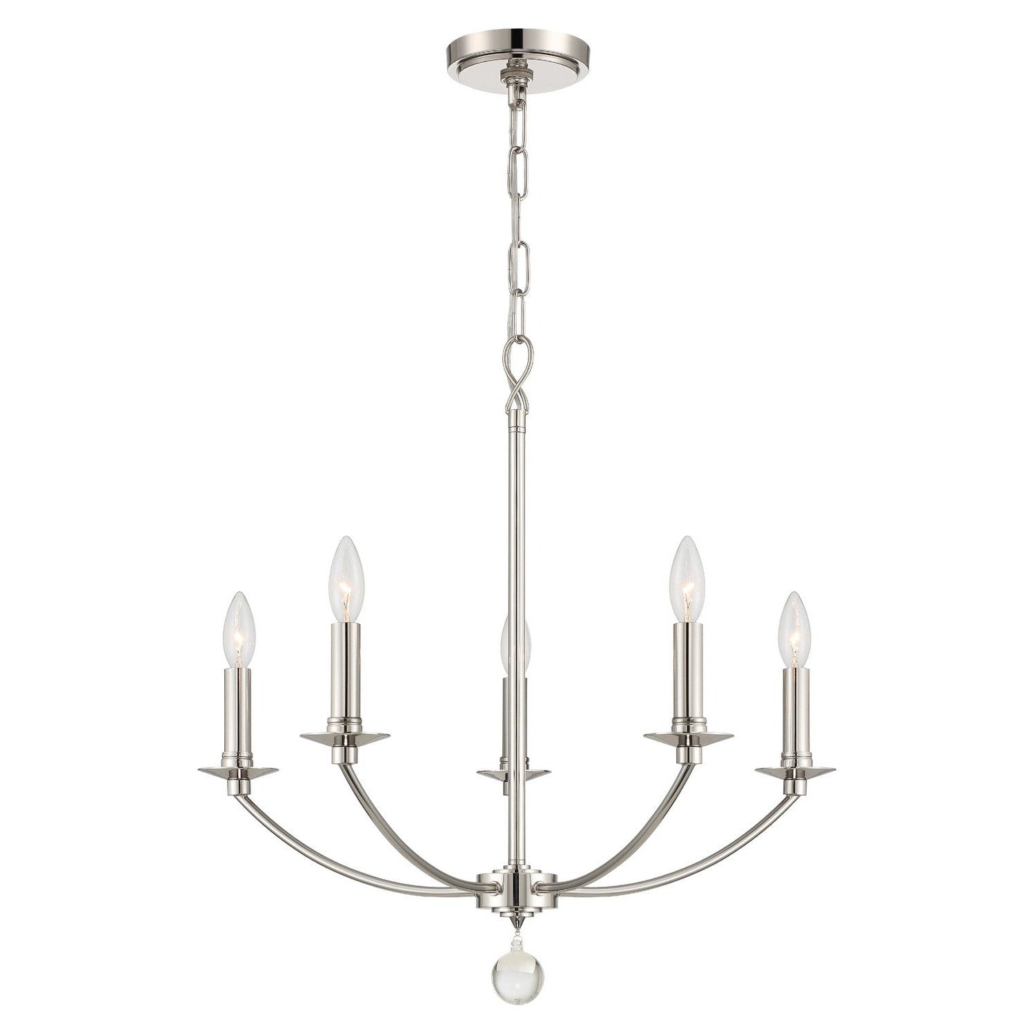 Crystorama - MIL-8005-PN - Five Light Chandelier - Mila - Polished Nickel