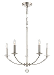 Crystorama - MIL-8005-PN - Five Light Chandelier - Mila - Polished Nickel