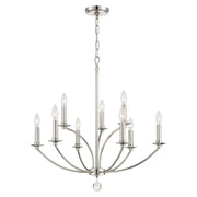 Crystorama - MIL-8009-PN - Nine Light Chandelier - Mila - Polished Nickel