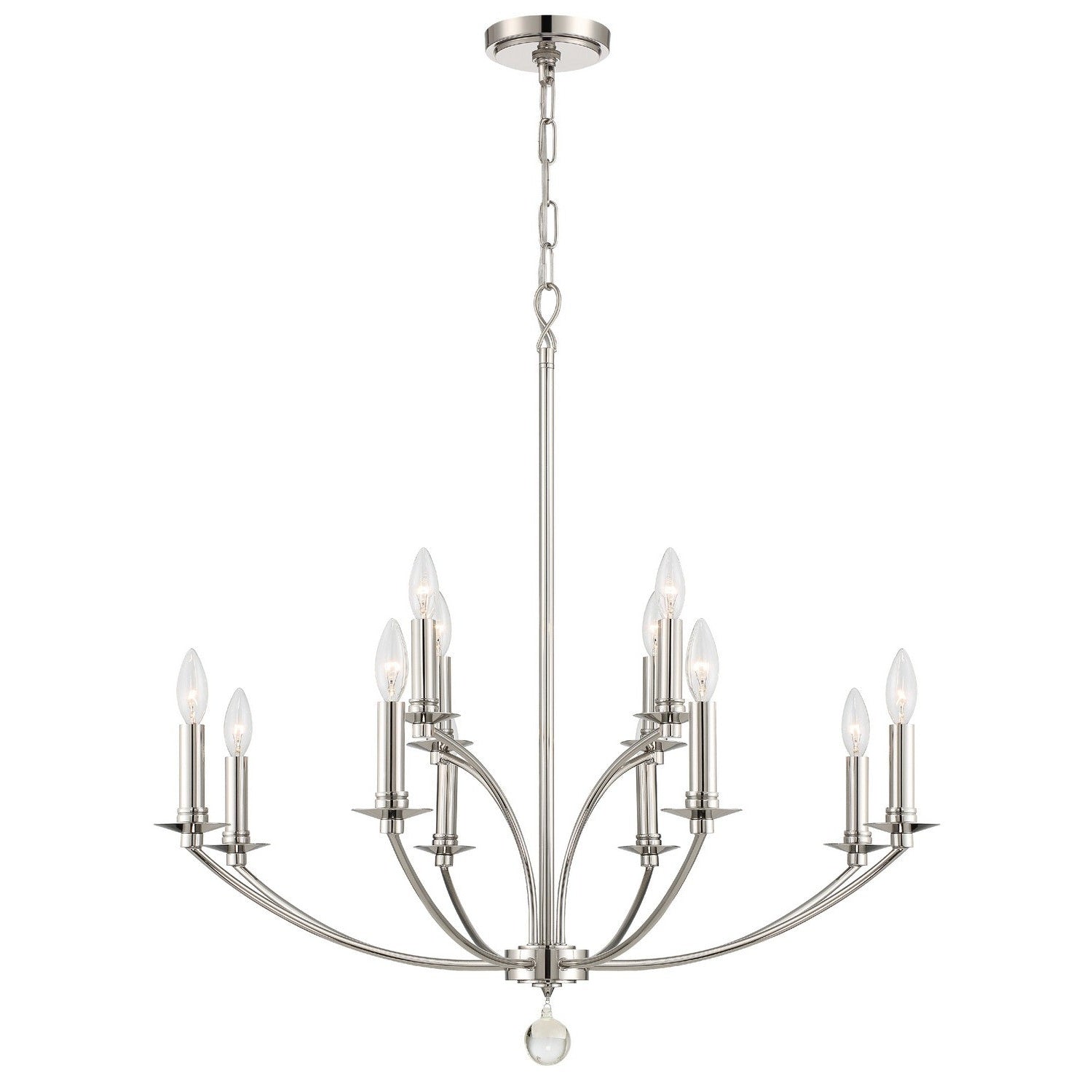 Crystorama - MIL-8012-PN - 12 Light Chandelier - Mila - Polished Nickel