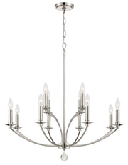 Crystorama - MIL-8012-PN - 12 Light Chandelier - Mila - Polished Nickel