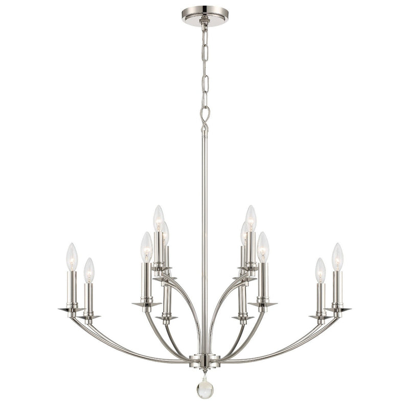 Crystorama - MIL-8012-PN - 12 Light Chandelier - Mila - Polished Nickel