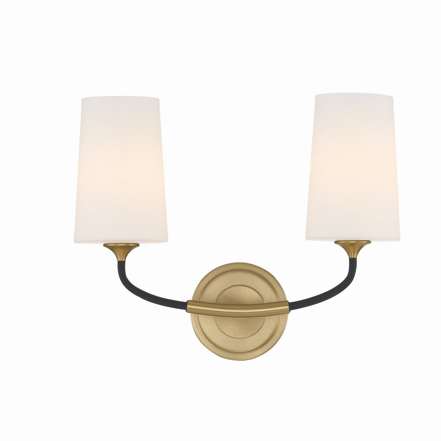 Crystorama - NIL-70012-BF-MG - Two Light Wall Sconce - Niles - Black Forged + Modern Gold
