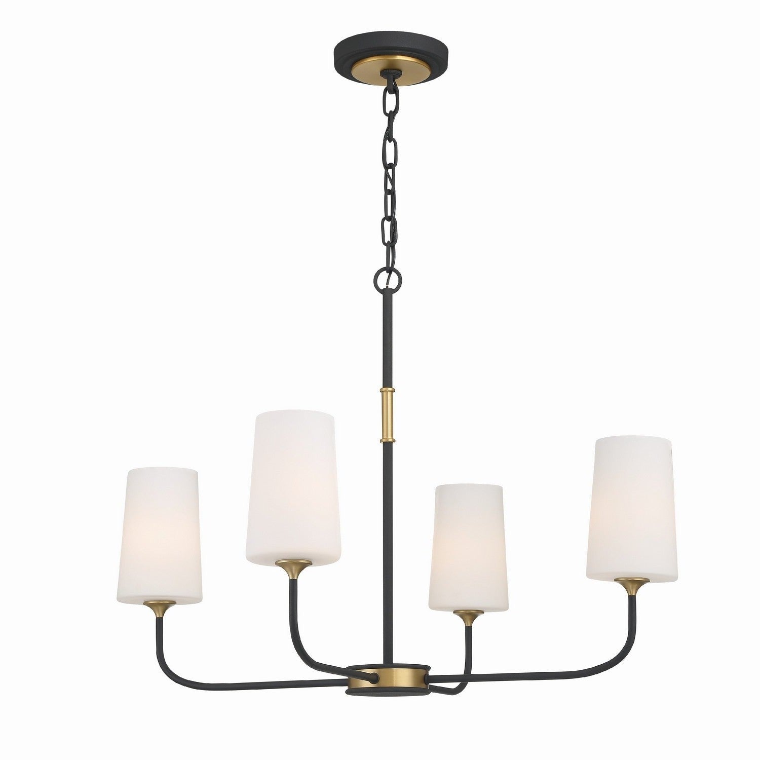 Crystorama - NIL-70014-BF-MG - Four Light Chandelier - Niles - Black Forged + Modern Gold