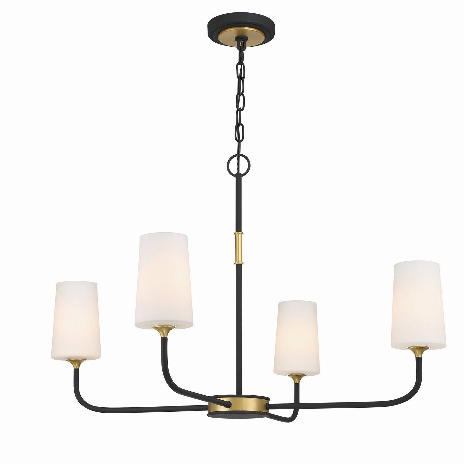 Crystorama - NIL-70015-BF-MG - Four Light Chandelier - Niles - Black Forged + Modern Gold