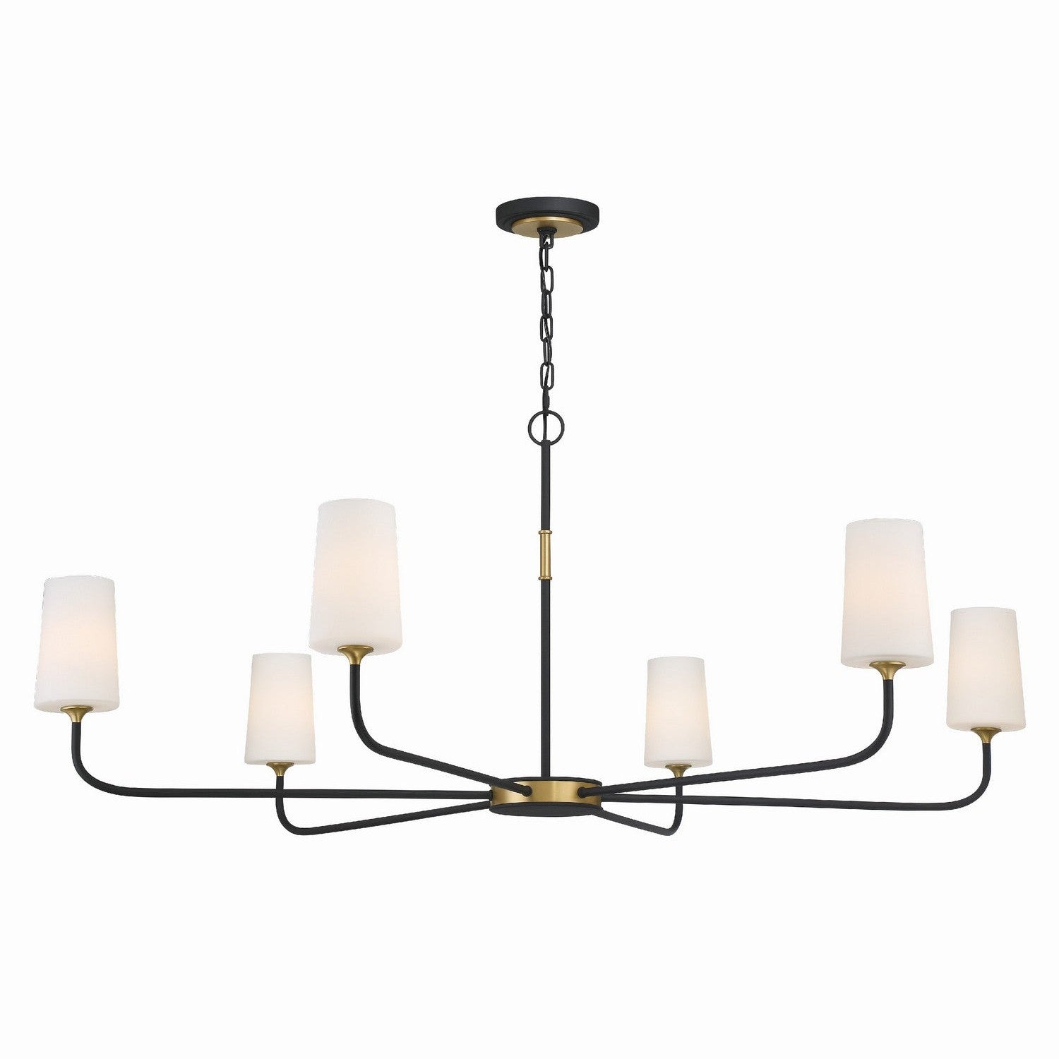 Crystorama - NIL-70016-BF-MG - Six Light Chandelier - Niles - Black Forged + Modern Gold
