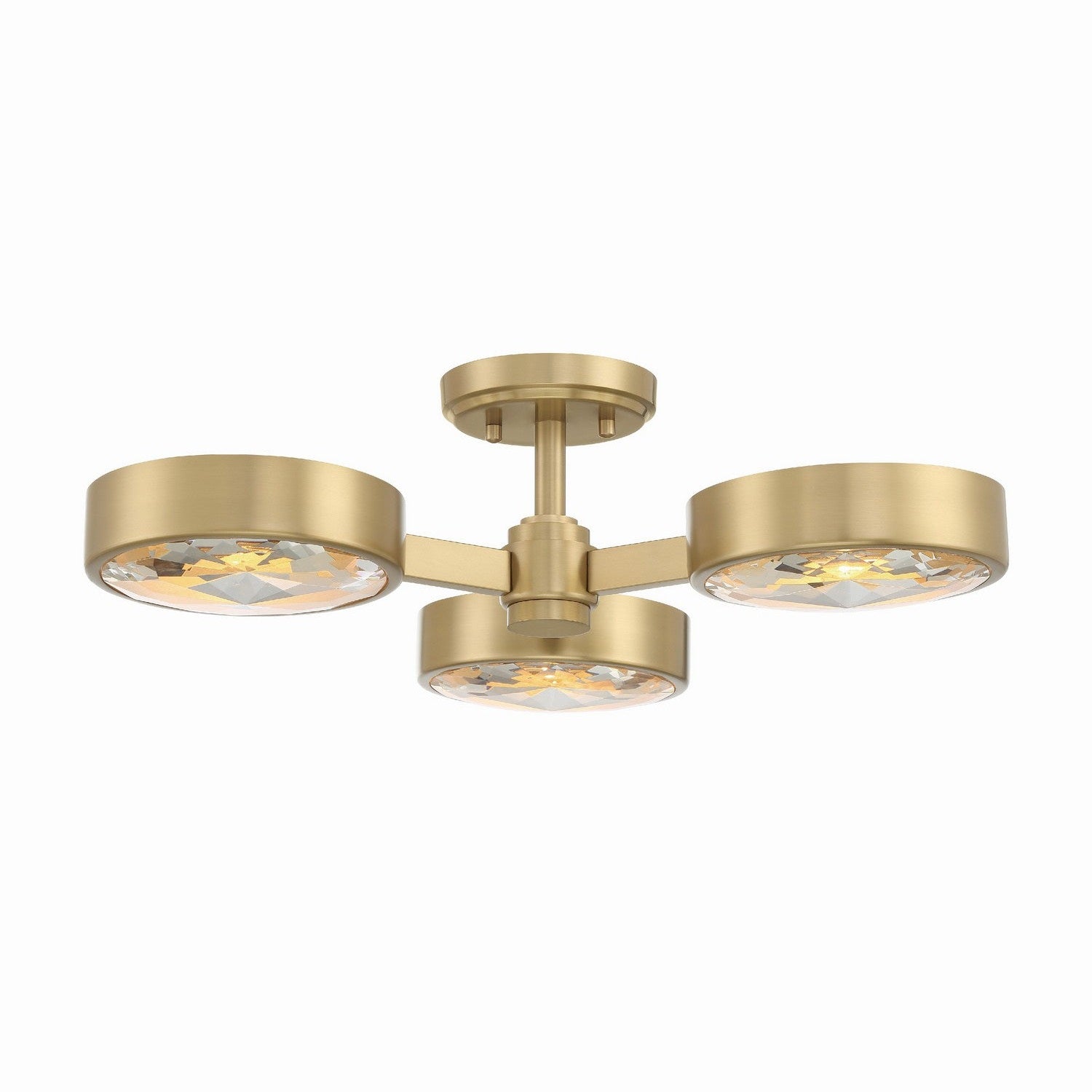 Crystorama - ORS-733-MG - Three Light Semi Flush Mount - Orson - Modern Gold