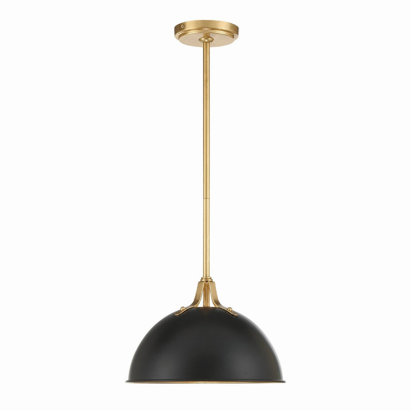 Crystorama - SOT-18013-MK-GA - One Light Pendant - Soto - Matte Black + Antique Gold