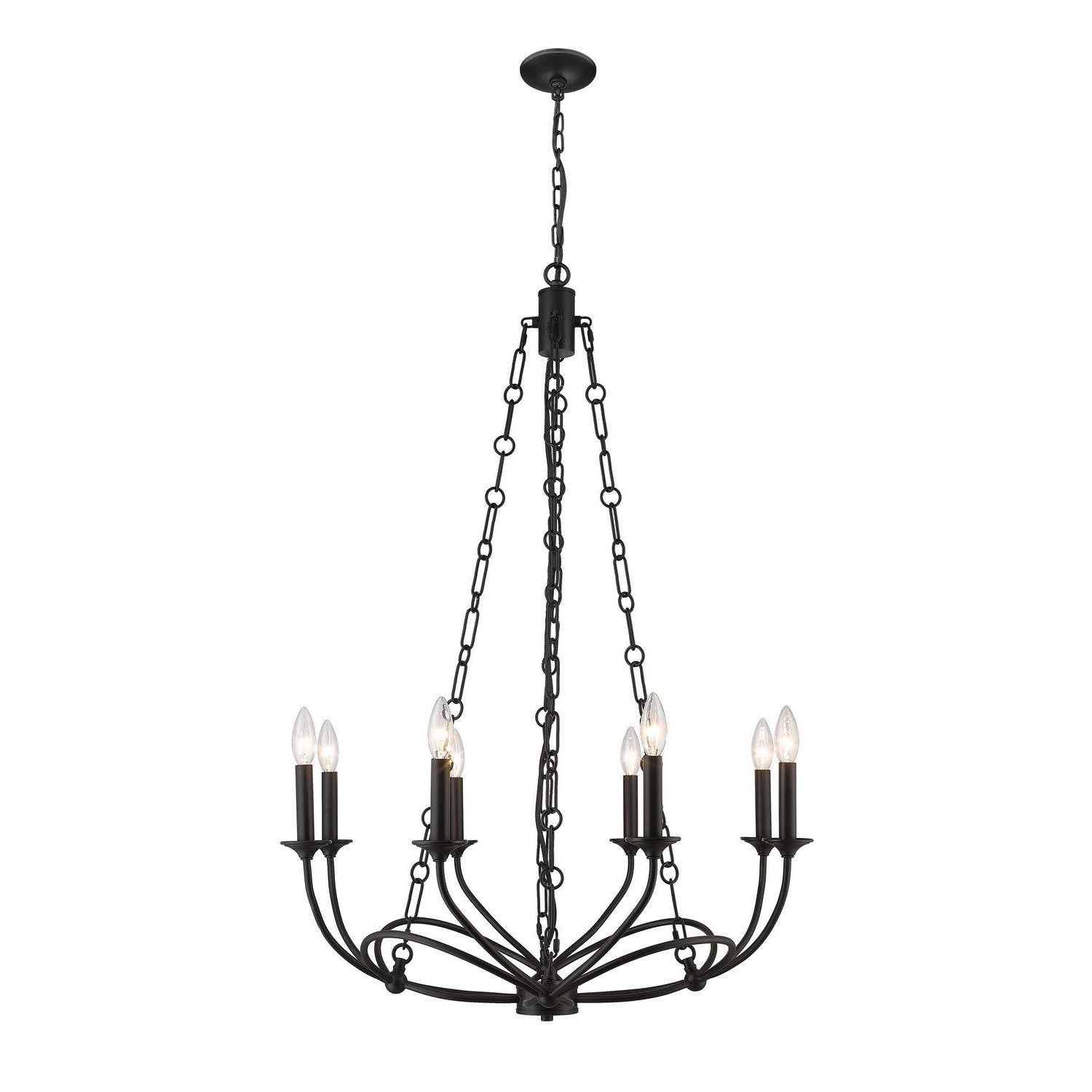 Z-Lite - 3500-8MB - Eight Light Chandelier - Arabella - Matte Black