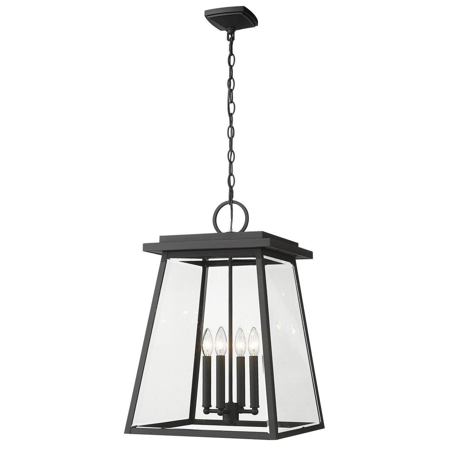 Z-Lite - 521CHXL-BK - Four Light Outdoor Chain Mount Ceiling Fixture - Broughton - Black