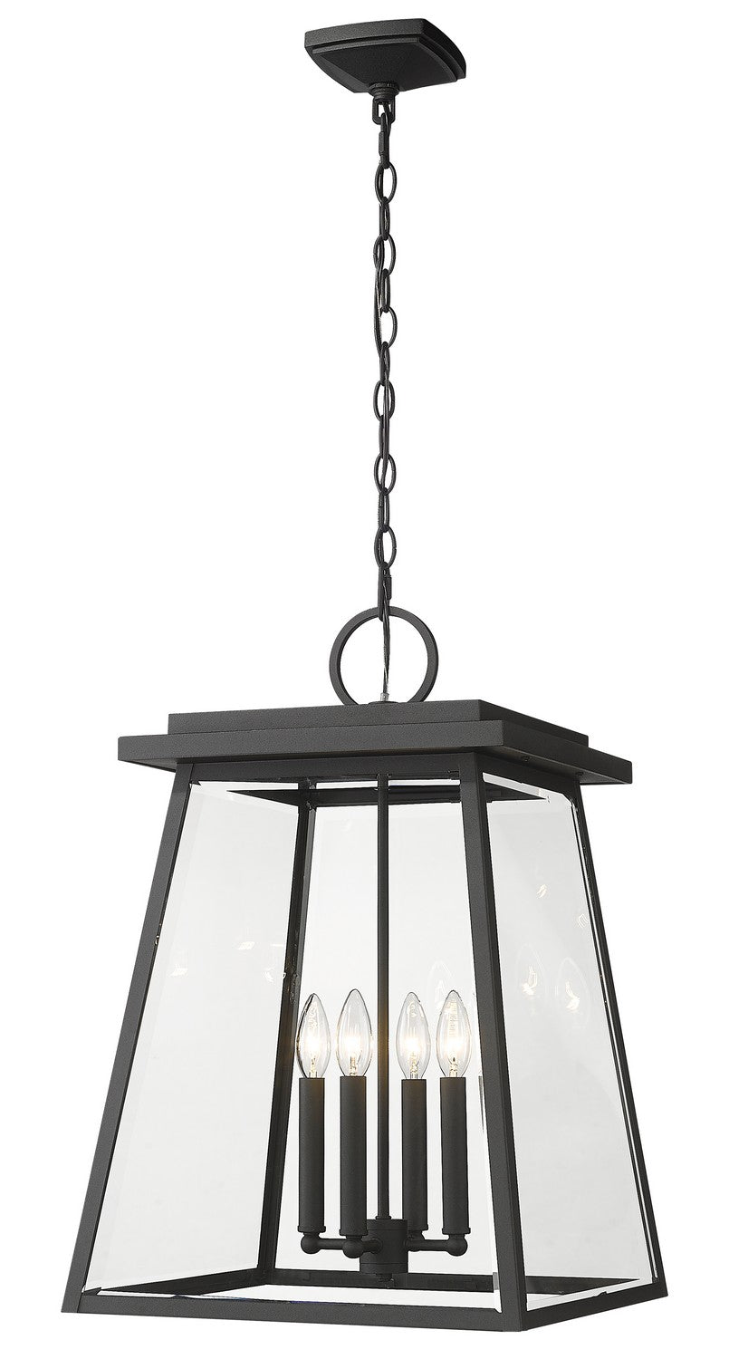 Z-Lite - 521CHXL-BK - Four Light Outdoor Chain Mount Ceiling Fixture - Broughton - Black